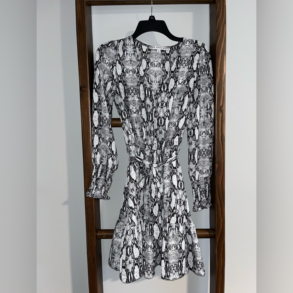 snake skin long sleeve dress